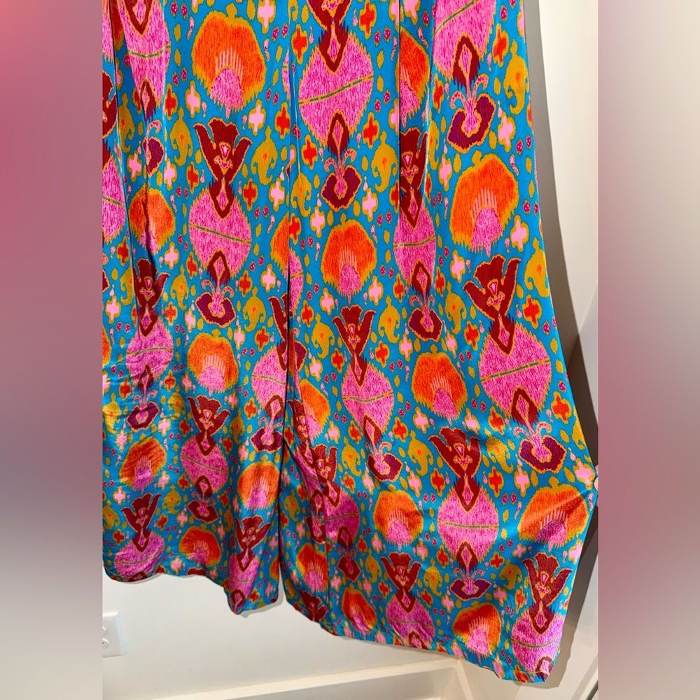 ✨ Anthropologie Ollari New York Ikat Silk-Feel Crop Top & Wide Leg Pant Set - L - Picture 9 of 16